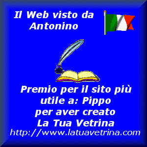 Premio a Pippo per il sito "La tua Vetrina"