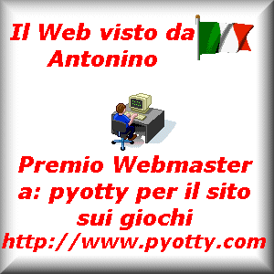 Premio assegnato a Pyotty per il suo sito sui giochi