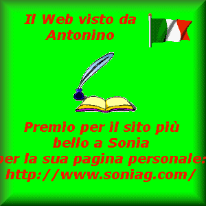 Premio a Sonia per la sua pagina personale.